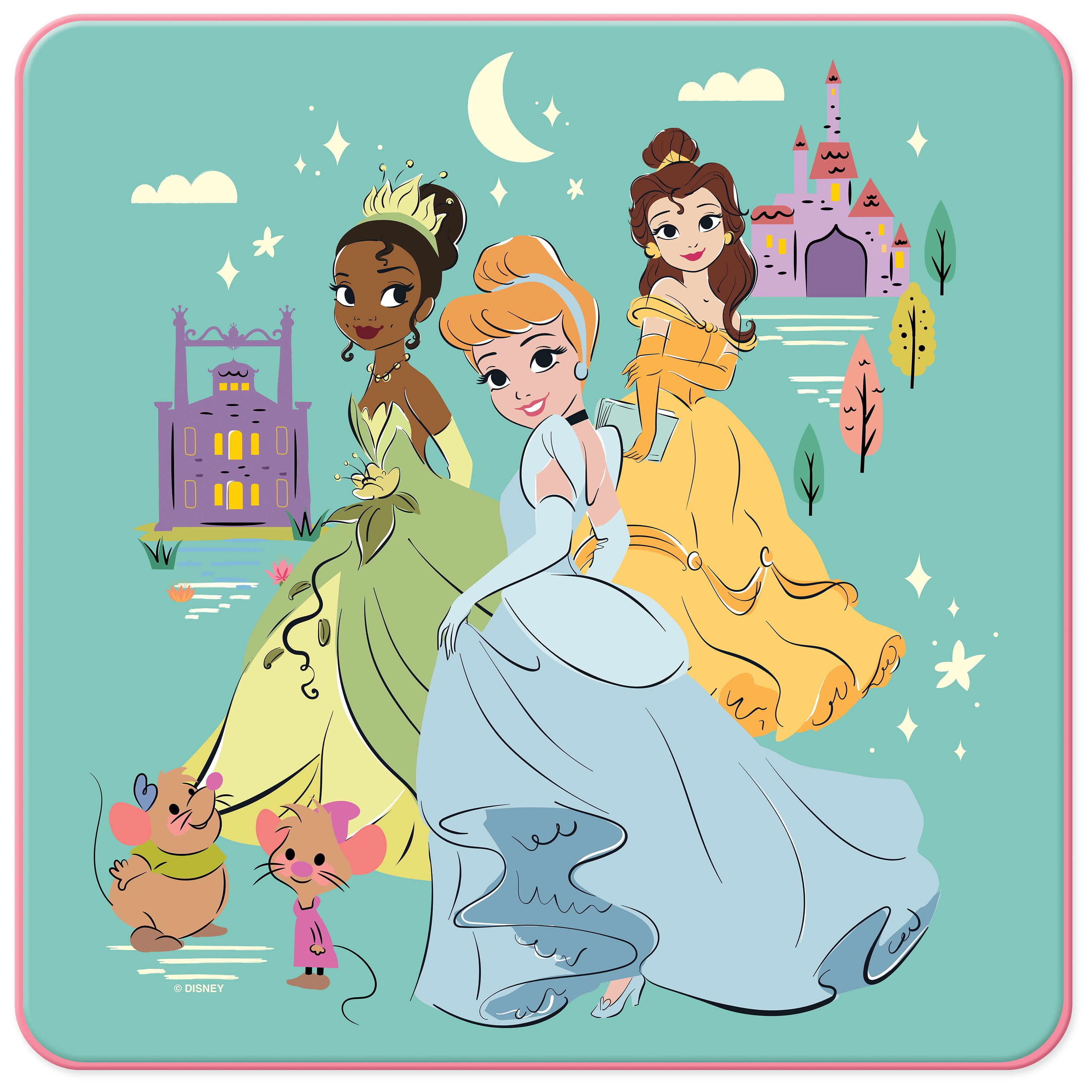 Disney Princess Child 3-Piece Table and Chairs Set, Pink