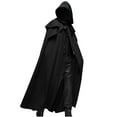thumbnail image 2 of Mens Gifts for Holiday Party Outfit 2026 Men Casual Maxi Coat Retro Solid Tie Gothic Long Cape Cloak with Hood, 2 of 3