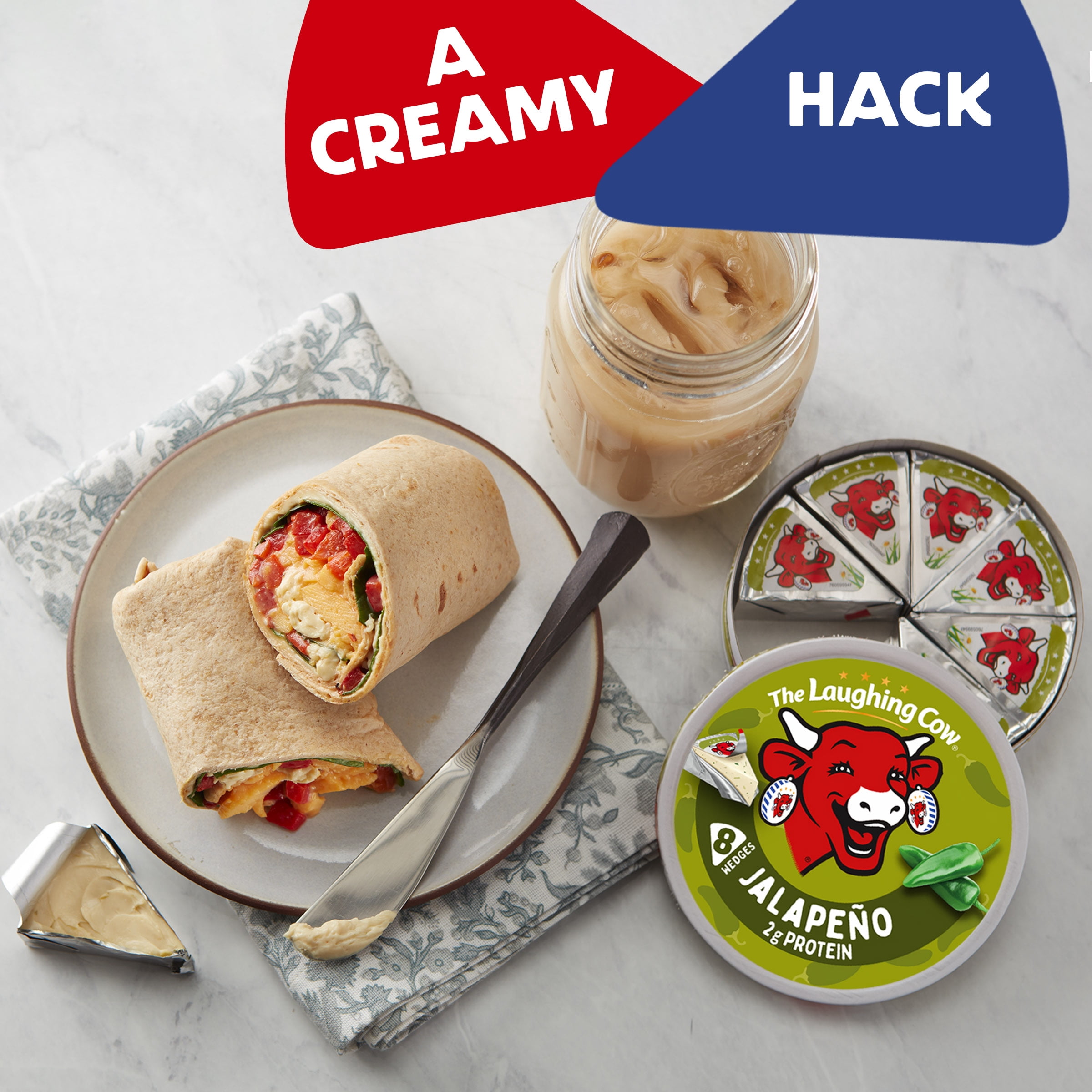 The Laughing Cow Creamy Jalapeño Cheese Spread, 5.4 oz Box
