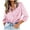 Pink, variant on Womens Long Sleeve Tops Women's Blouse Satin Silk Shirts Shirts Casual Loose Long Sleeve office Work Tunic Tops Blue XL