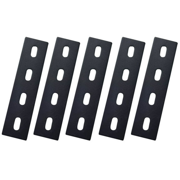BE-TOOL 5Pcs Flat Metal Bracket Plates, Heavy duty Mending Flat Plate, Fixing & Mounting Flat Plate for Farmhouse Shop Woodworking Black