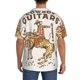 thumbnail image 3 of Balery Cowboy Rodeo Guitar Camisa Casual de Manga Corta con Botones para Hombre, Texturizada, Estilo Cubano, para Playa, Verano-Small, 3 of 5