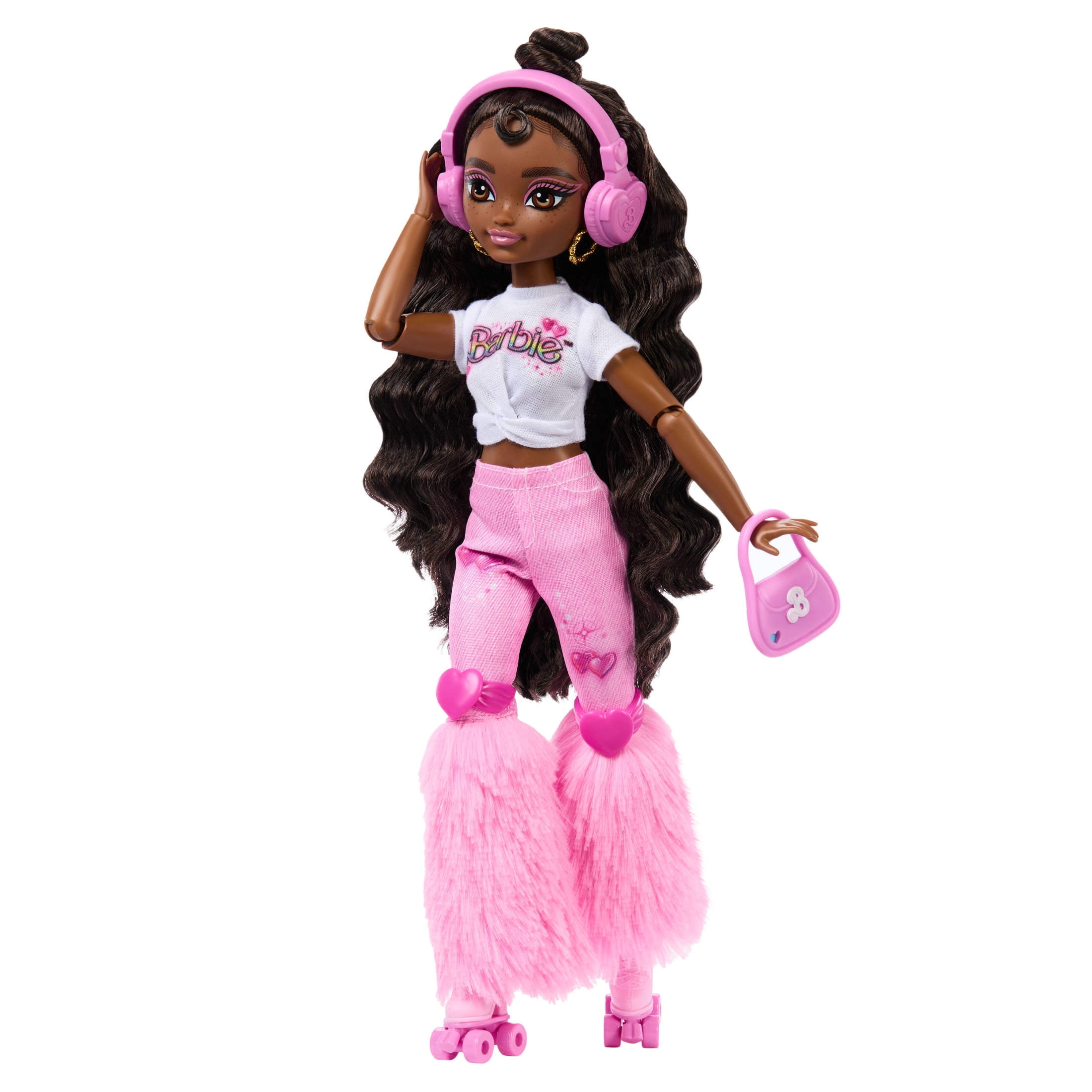 Dream Besties Barbie "Brooklyn" Roller Skating Fashion Doll with 9 Music & Video Themed Accessories
