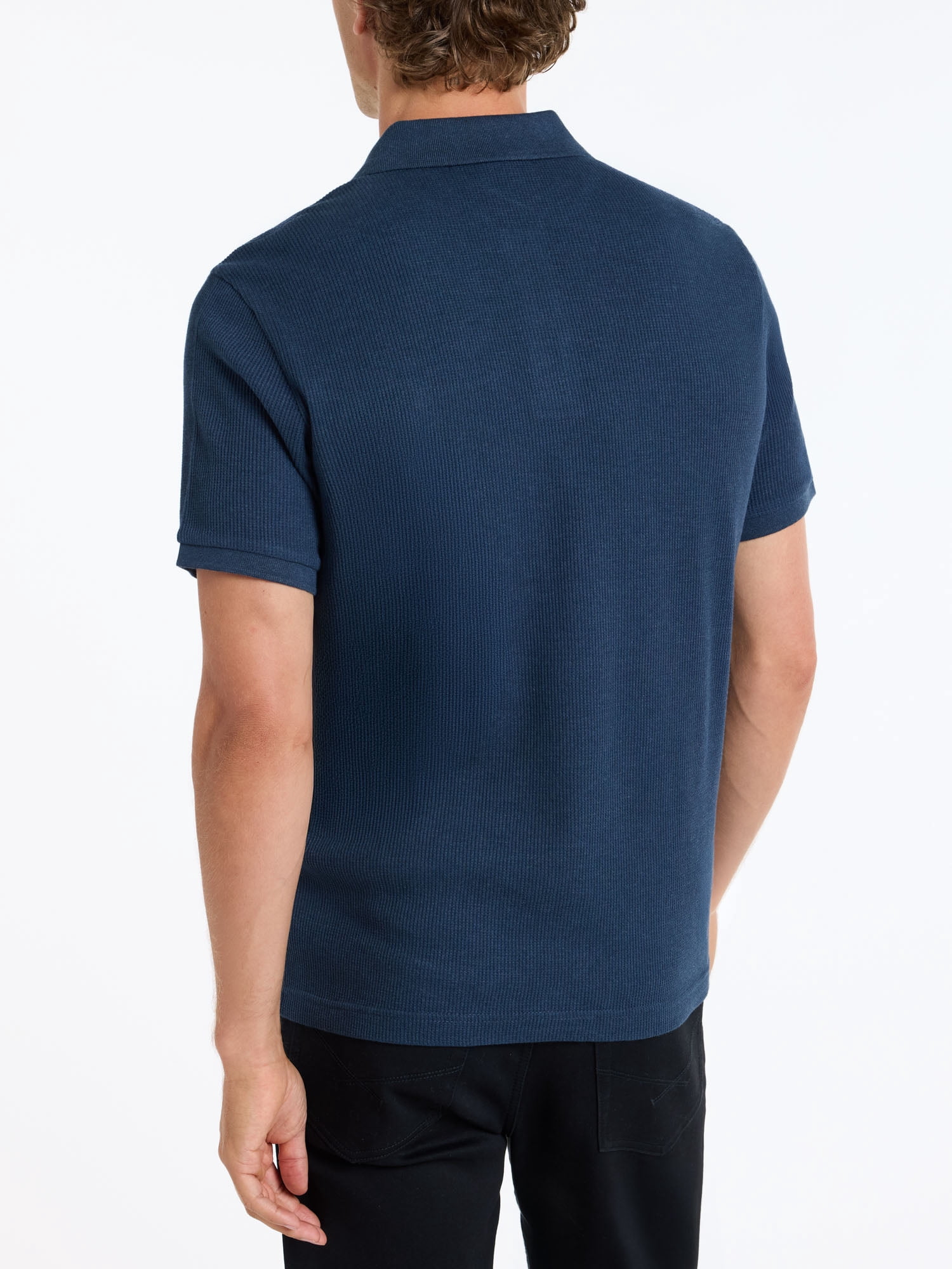 U.S. Polo Assn. Men's Short Sleeve Waffle Knit Thermal Polo Shirt