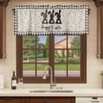 thumbnail image 6 of 2 Pack Valances for Window, Black Grey Easter Short Curtains for Kitchen Bedroom Living Room, Polka Dot Bunny Spring Vintage Plaid Checkered Small Window Treatment Valance Drapes 42 x 12 Inch, 6 of 8