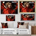 thumbnail image 4 of Designart "France Parisian Stylish Portrait II" Fashion Floater Framed Wall Art Living Room, 4 of 7