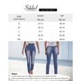 thumbnail image 2 of Sidefeel Women's Distressed Ripped Jeans Retro Ethnic Floral Patchwork Denim Pants Classic Boyfriend Jeans S-2XL, 2 of 9