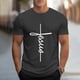thumbnail image 2 of Camisetas de Manga Corta para Hombre Camiseta de Cuello Redondo Deportiva de Impresión Casual, Blusa de Mezcla de Poliéster de Algodón para Uso Al Aire Libre, Diario Y de Primavera de Verano, 2 of 4