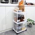 thumbnail image 5 of 2 Count Ornament Storage On Wheels 3 Tier Rolling Cart Trolley Rack, 5 of 8