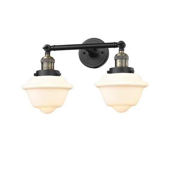 Innovations 208L-BAB-G531-LED Small Oxford 2 Light Bath Vanity Light part of the Franklin Restoration Collection, Black Antique Brass