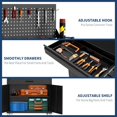 thumbnail image 4 of Work Bench for Garage with Pegboard Drawers and Cabinets Heavy Duty Metal Frame Tool Bench for Shop Kitchen Cabinets Organizer Work Table with Wheels, 4 of 6