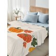 thumbnail image 2 of Queen Flat Sheet Only Fall Orange Yellow Pumpkins Soft Microfiber Cooling Bedding Sheets Thanksgiving Maple Leaves Flat Bed Sheet for Hotel,Home Decor, 2 of 6