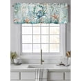 thumbnail image 2 of Retro Sea Crabs Valances for Windows Sea Stars Corals Ocean Animals Kitchen Valance Curtain Rod Pocket Small Curtains for Cafe Bathroom Laundry Basement 42" x 12", 2 of 8