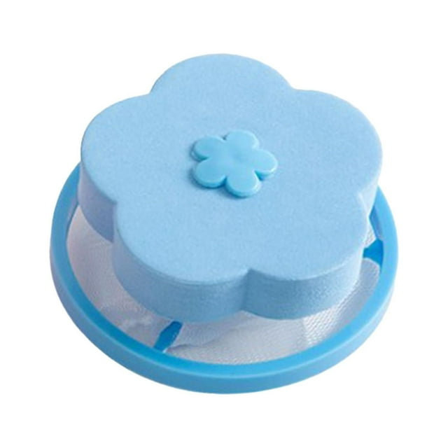 Floating Linter Catcher Fiber Collector Floating Hair Filtering Mesh for Washing Blue