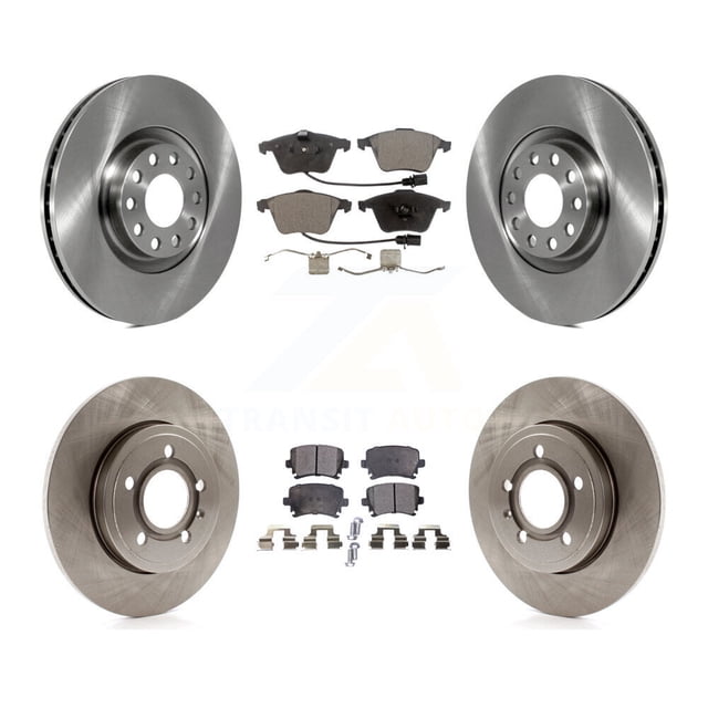 Transit Auto Front Rear Disc Brake Rotors and Semi-Metallic Pads Kit for Car Audi A4 Quattro K8F-102842