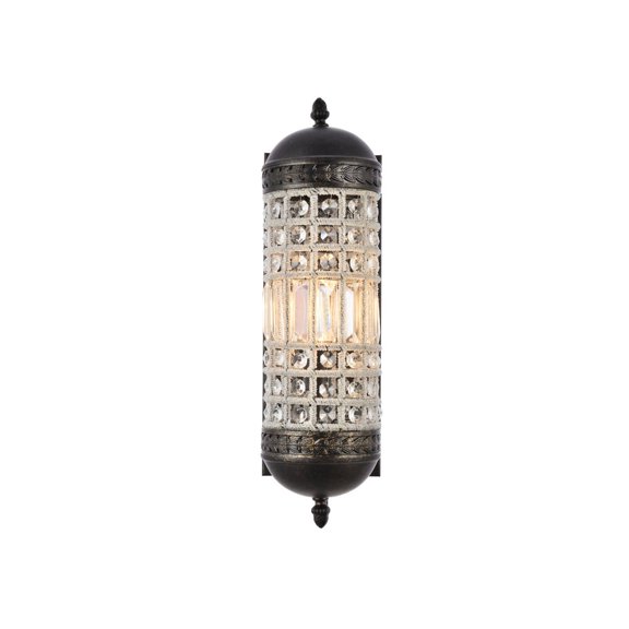 1205 Olivia Collection Wall Sconce W:5in H:15in Ext: 7in Lt:1 Dark Bronze Finish Royal Cut Crystal (Clear)