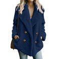 thumbnail image 2 of Ruyang Women's Fashion Winter Coat Long Sleeve Lapel Button Faux Shearling Shaggy Oversized Cardigan Jacket with Pockets, 2 of 6