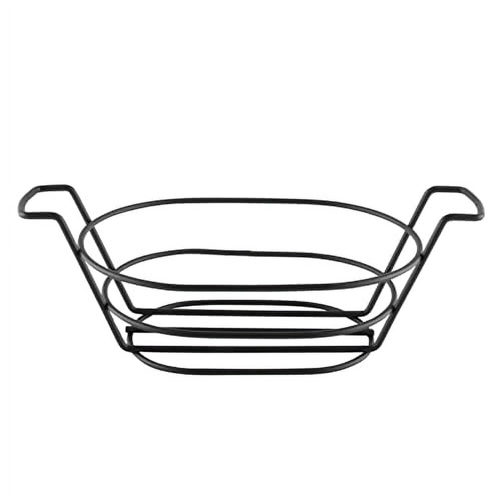 G.E.T. Black Powder-Coated Oval Wire Basket - 8"L x 6"W x 2 1/2"H