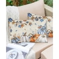 thumbnail image 6 of Orange Blue Pumpkin Fall Throw Pillow Cover 12 x 20 Inch Decorative Pillow Cover Thanksgiving Maple Leaves Branch Lumbar Pillowcase Seasonal Rectangle Cushion Case for Couch Sofa Bed Living Room, 6 of 7