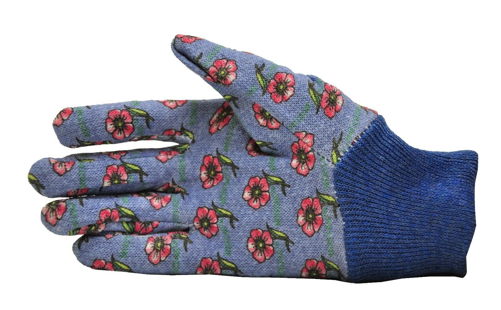 G & F Kids Garden Gloves 1823-3 JustForKids Work Gloves, 3 Pairs Green/Red/Blue per Pack - image 5 of 11