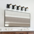 thumbnail image 6 of CREATIVE HOBBIES 4/5-Light Bathroom Light Fixtures, Black Modern Vanity Lights with Clear Glass Shade, Bathroom Wall Lamp for Mirror Kitchen Living Room Hallway Cabinet Porch, 6 of 7