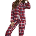 thumbnail image 2 of xiaxaixu Ensemble de Pyjama pour Femmes, Col Rabattu, Manches Longues, Chemises et Pantalons, 2 Pcs, 2 of 7