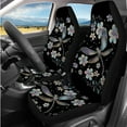 thumbnail image 2 of Binienty 14 Pack Automotive Seat Covers Front and Rear Floral Dragonfly Carseat Covers with Seat Belt Pads Headrest Cover Armrest Pad Steering Wheel Cover Auto Interior Accessories Set, 2 of 8
