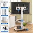 thumbnail image 2 of TAVR Universal Rolling TV Cart Stand with Wheels for 32-70 inch TVs up to 88 lbs, Height Adjustable Swivel Mobile Cart, 2 of 6