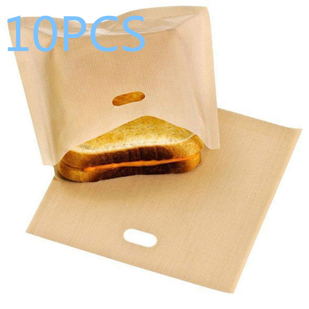 4 or 6 Toastie Sandwich Toast Bags Pockets 2 Reusable Toaster Bags