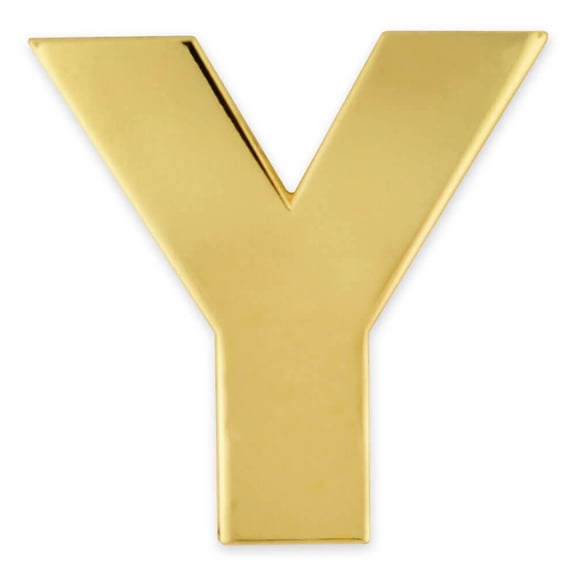 PinMart's Gold Plated Alphabet Letter Y Lapel Pin