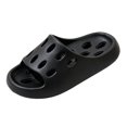 thumbnail image 2 of Quick Dry EVA Bathroom Slippers Non Slip Shower Shoes with Vented Holes Thick Sole Arch Support Breathable House Sandals for Men Women Indoor Outdoor Beach Pool (Black, 38), 2 of 6