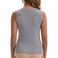 thumbnail image 3 of INSPIRE CHIC Women's Zippers Nursing Relaxed Fit Tank Wide Straps U-Neck Long Postpartum Vest L Light Gray, 3 of 6