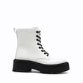 thumbnail image 2 of Botas de combate con cordones para mujer DREAM PAIRS con tacón de 5.5 cm blanco, 2 of 7