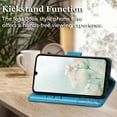 thumbnail image 4 of Designed for Galaxy A15 5G Phone Case Wallet,Women Flip Cover with Credit Card Holders Butterfly Embossed PU Leather Kickstand Wrist Strap Purse Case for Samsung A15 5G (Blue), 4 of 14