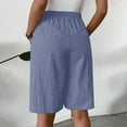 thumbnail image 3 of IWRICH Women's Casual Skorts High Waist Summer Linen Knee Length Shorts Solid Tennis Golf Beach Loose Trendy Skirt with Pockets Blue XXL, 3 of 7