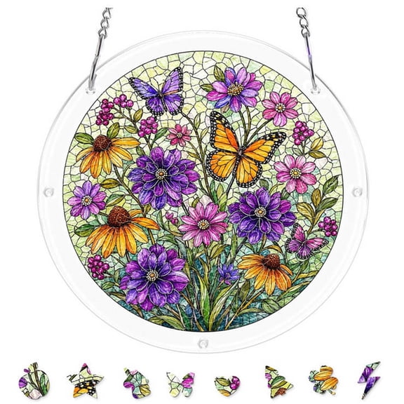 Acrylic Puzzle Suncatcher, Stained Sun Catchers Puzzle for Window Hanging, Acrylic Puzzles Pendant, Ideal Gift for Home Decor