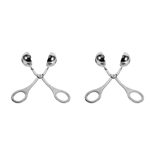 Riwesomey Stainless Steel Meatball Maker Restaurant Meat Prop Tools Form Manual Forming Clamp Clip Mould Cookware Making Fish Riceball S (16.5 * 6.8 cm) 2piezas