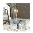 thumbnail image 5 of LeisureMod Wide Side Table with Gold Stainless Steel Top Round Accent Table and Pedestal Base Modern End Table for Home, Living Room Savoy Series in Blue, 5 of 11