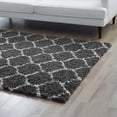 thumbnail image 6 of Modway Solvea Moroccan Trellis 5x8 Shag Area Rug in Dark Gray and Ivory, 6 of 7