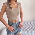 thumbnail image 5 of Fewfanhot Womens Tank Tops Casual Summer Square Neck Tank Tops Sleeveless Ruffle Chiffon Blouses Top Shirts, 5 of 6