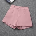 thumbnail image 6 of LIIPEE Women Shorts Summer Casual Solid Color Elastic Mid Waist Loose Fit Mini Shorts Ladies Buttons Lightweight Versatile Bottoms Vacation Comfortable Breathable Soft Daily Shorts,Pink,XXXXL, 6 of 6