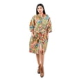 thumbnail image 2 of KLAVATE Women's Cotton Winter Bathrobe Cardigan Sleepwear Nightgown Kantha Kimono, 2 of 4