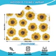 thumbnail image 2 of White Yellow Sunflower Pattern Hooded Bath Towel，60"x35" for Ages 3 To 12 Kids, Quick Dry Lightweight Soft Microfiber Hood Beach Towel Cover Up for Kids, 2 of 7