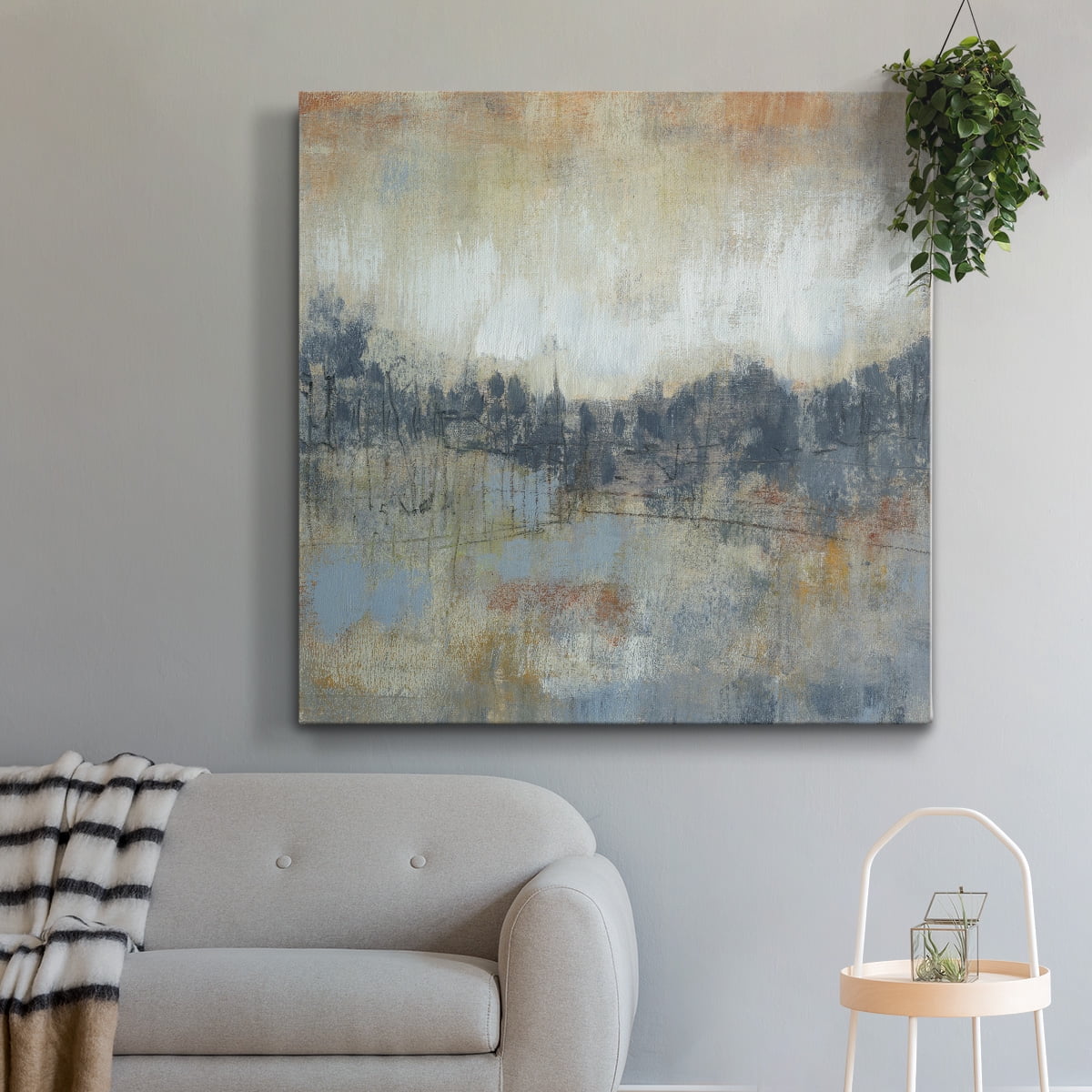 Wexford Home Cool Grey Horizon I-Premium Gallery Wrapped Canvas, 40" x 40" - Ready to Hang