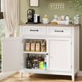 thumbnail image 4 of Coffee Bar Cabinet, Lofka 35.4” Kitchen Pantry Storage Cabinet with Adjustable Shelves and 2 Drawers for Dining Room & Entryway, Gray, 4 of 8
