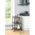 thumbnail image 5 of SunnyPoint 3-Tier Rolling Utility Storage Cart – Metal, Minimalist Design, Mobile Organizer for Kitchen, Office & Home – Black, 5 of 8