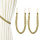 thumbnail image 1 of Uxcell 2 Pcs Sujetadores de Cortina, 56cm/22 Sujetadores de Cortina Trenzados, Elegante Cuerda para Cortinas, Color Dorado Claro, 1 of 7