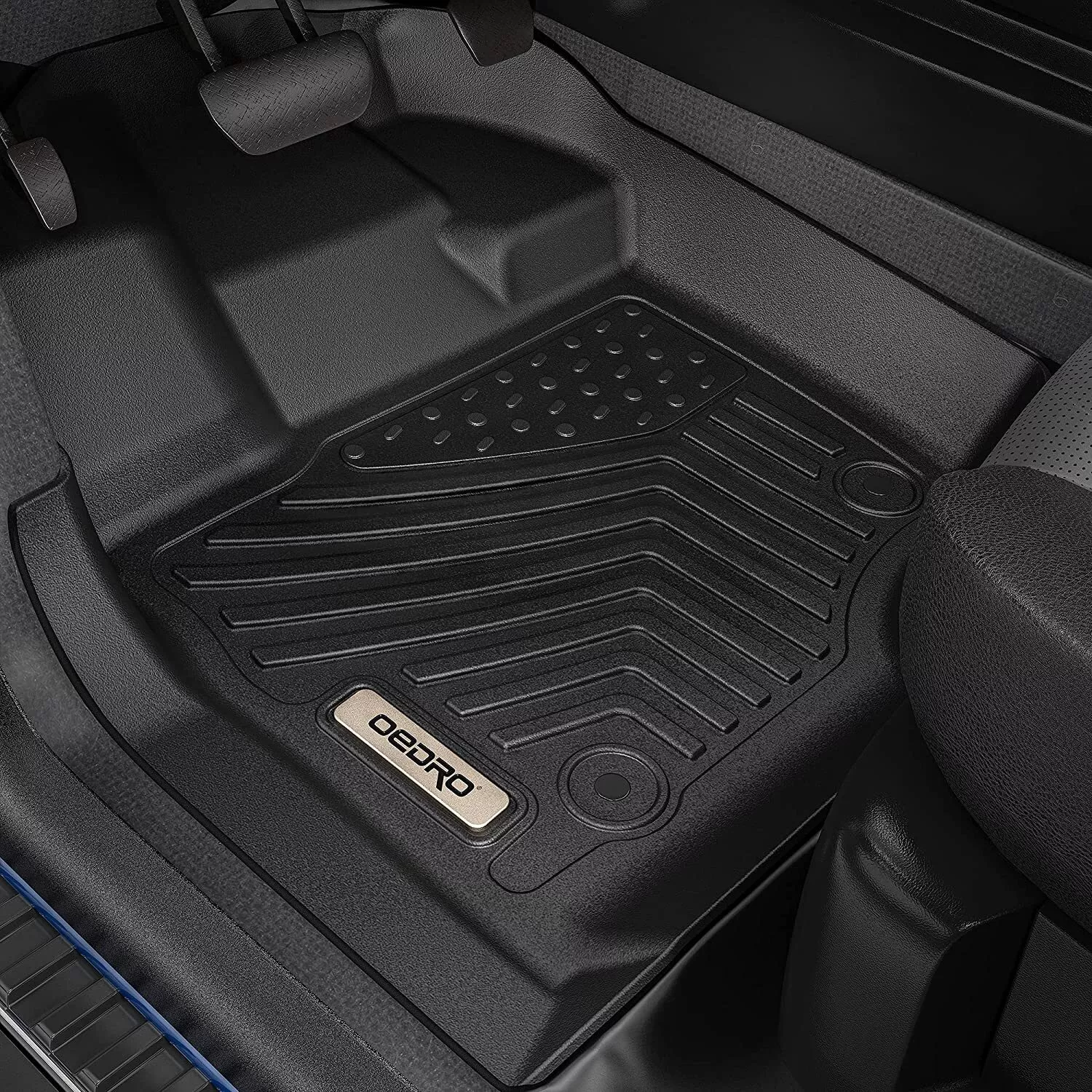 RVNI Floor Mats for 2020-2025 Chevy Silverado & GMC Sierra 2500HD/3500HD Crew Cab TPE All-Weather Car Mats Without Rear Underseat Storage Box