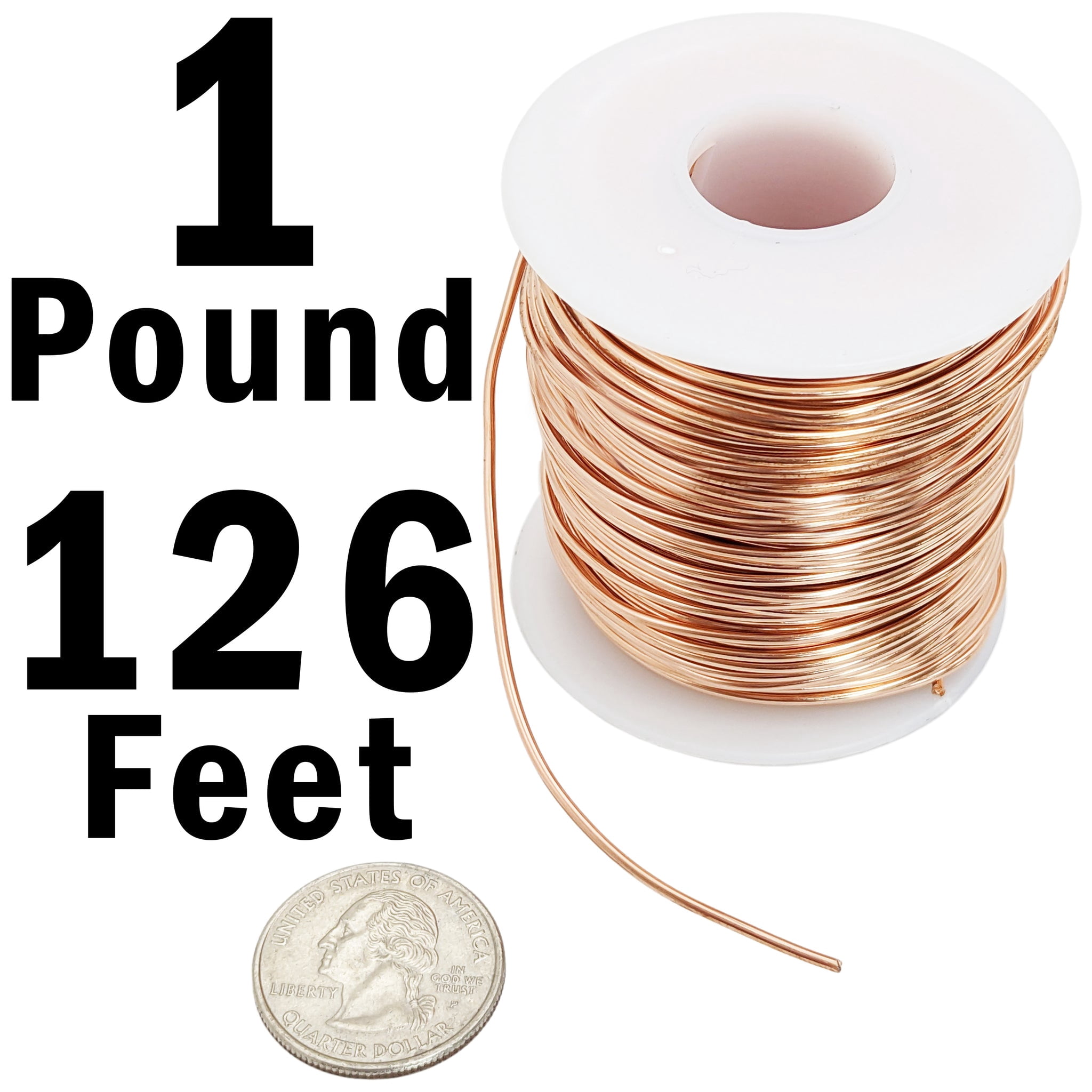 126 Feet 16 Gauge Soft Bare Copper Crafting Wire (1 Pound Spool)