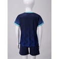 thumbnail image 3 of Hansber Soccer Uniforms for Kids Boys Football Jersey V Neck Practice T Shirt and Sport Shorts Set Navy Blue XS, 3 of 6